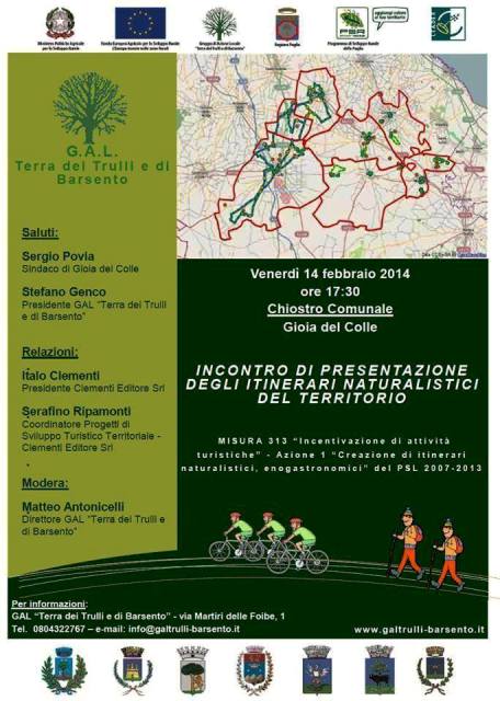 GAL Terra dei Trulli Barsento Presentazione itinerari naturalistici del territorio